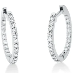 Creolen aus 750 Gold Weißgold 40 Brillanten 0,3ct TW-SI 15,6x1,4mm