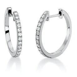 Creolen aus 750 Gold Weißgold 28 Brillanten 0,36ct TW-SI 17,3x1,6mm