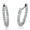 Creolen aus 750 Gold Weißgold 34 Brillanten 0,24ct TW-SI 13,2x1,6mm