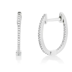 Creolen aus 750 Gold Weißgold 62 Brillanten 0,09ct TW-SI 13,5x1mm