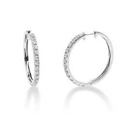 Creolen aus 750 Gold Weißgold 28 Brillanten 2,36ct TW-SI 30x2,9mm