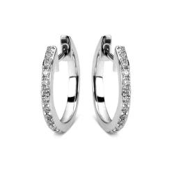 Creolen aus 750 Gold Weißgold 36 Brillanten 0,19ct TW-SI 15,9x1,4mm