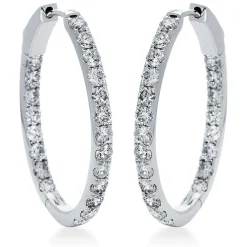 Creolen aus 750 Gold Weißgold 42 Brillanten 3,06ct TW-SI 31,6x2,6mm