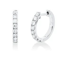Creolen aus 750 Gold Weißgold 16 Brillanten 0,65ct TW-SI 15,5x2,2mm
