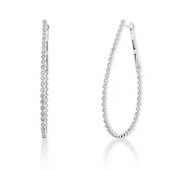 Creolen aus 750 Gold Weißgold 84 Brillanten 0,63ct TW-SI 46,6x1,9mm