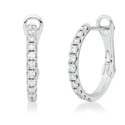 Creolen aus 750 Gold Weißgold 22 Brillanten 0,32ct TW-SI 16,2x1,8mm