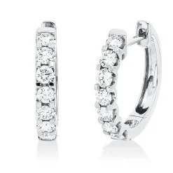 Creolen aus 750 Gold Weißgold 14 Brillanten 0,44ct TW-SI 14,4x2,4mm