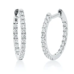 Creolen aus 750 Gold Weißgold 38 Brillanten 0,32ct TW-SI 14,9x1,4mm