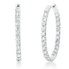 Creolen aus 750 Gold Weißgold 50 Brillanten 4,09ct TW-SI 33,5x2,8mm