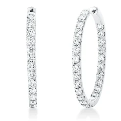 Creolen aus 750 Gold Weißgold 50 Brillanten 4,09ct TW-SI 33,5x2,8mm