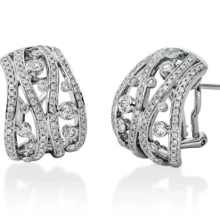 Creolen aus 750 Gold Weißgold 160 Brillanten 0,95ct TW-VSI
