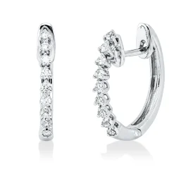 Creolen aus 750 Gold Weißgold 18 Brillanten 0,15ct TW-VSI/SI 15,9x1,9mm