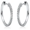 Creolen aus 750 Gold Weißgold 42 Brillanten 0,26ct TW-VSI 19,6x1,5mm