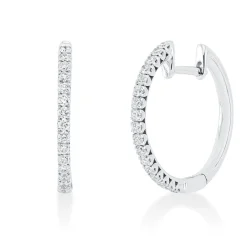 Creolen aus 750 Gold Weißgold 34 Brillanten 0,39ct W-PI 18,6x1,6mm