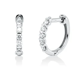 Creolen aus 750 Gold Weißgold 10 Brillanten 0,18ct W-SI 12,3x1,7mm