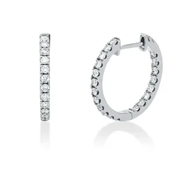 Creolen aus 750 Gold Weißgold 40 Brillanten 0,62ct W-SI 16,2x1,6mm