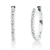 Creolen aus 750 Gold Weißgold 22 Brillanten 0,09ct W-SI 11,5x1,4mm