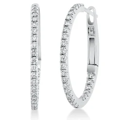 Creolen aus 750 Gold Weißgold 60 Brillanten 0,42ct W-SI 19,8x1,4mm