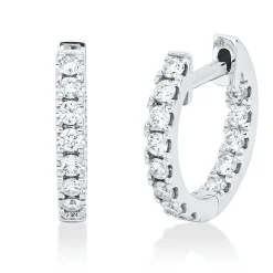 Creolen aus 750 Gold Weißgold 26 Brillanten 0,36ct W-SI 12x1,9mm