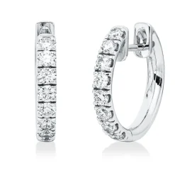 Creolen aus 750 Gold Weißgold 16 Brillanten 0,59ct W-SI 17,7x2,2mm