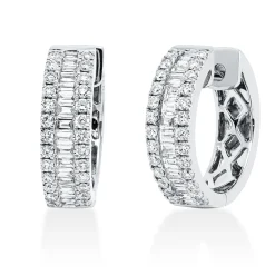 Creolen aus 750 Gold Weißgold 86 Diamanten 0,69ct TW-SI 15,4x4,2mm