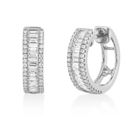 Creolen aus 750 Gold Weißgold 109 Diamanten 0,74ct TW-SI 15,7x4,5mm