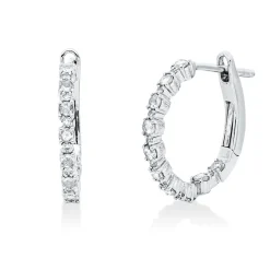 Creolen aus 750 Gold Weißgold 38 Diamanten 0,29ct TW-SI 16,6x1,6mm