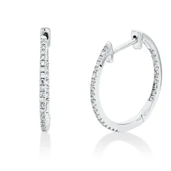 Creolen aus 750 Gold Weißgold 56 Diamanten 0,12ct TW-SI 14,6x0,8mm