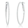 Creolen aus 750 Gold Weißgold 102 Diamanten 0,17ct TW-SI 24,5x1mm