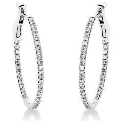 Creolen aus 750 Gold Weißgold 86 Diamanten 0,3ct TW-SI 23,4x1mm