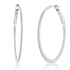 Creolen aus 750 Gold Weißgold 164 Diamanten 0,31ct TW-SI 31,7x1mm