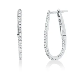Creolen aus 750 Gold Weißgold 68 Diamanten 0,21ct TW-SI 19x1mm
