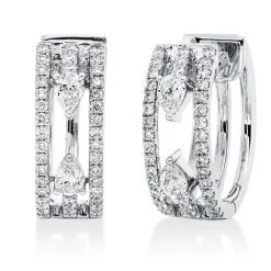 Creolen aus 750 Gold Weißgold 82 Diamanten 0,76ct TW-SI 15,7x5,9mm