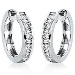 Creolen aus 750 Gold Weißgold 26 Diamanten 0,83ct TW-SI 18x2,3mm