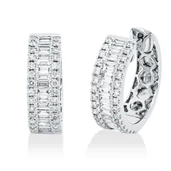 Creolen aus 750 Gold Weißgold 95 Diamanten 0,63ct TW-SI 13,8x4,5mm