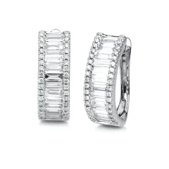 Creolen aus 750 Gold Weißgold 88 Diamanten 2,36ct TW-SI 18,2x6,5mm