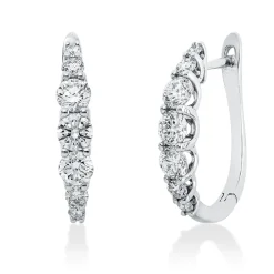 Creolen aus 750 Gold Weißgold 14 Diamanten 1,08ct TW-SI 18x3,4mm