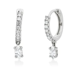 Creolen aus 750 Gold Weißgold 18 Diamanten 0,41ct 17,5x3mm