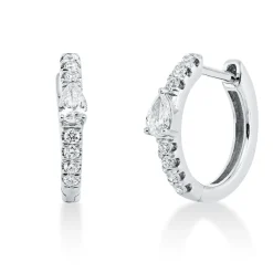Creolen aus 750 Gold Weißgold 16 Diamanten 0,27ct 13,3x2,2mm