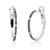 Creolen aus 750 Gold Weißgold 42 Diamanten 0,44ct 23,5x1,5mm