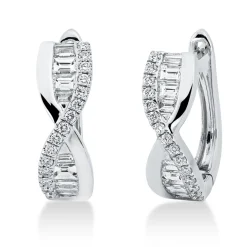 Creolen aus 750 Gold Weißgold 46 Diamanten 0,79ct 16,5x5,3mm