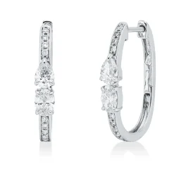 Creolen aus 750 Gold Weißgold 24 Diamanten 0,86ct 19,2x2,9mm