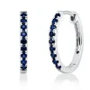 Creolen aus 750 Gold Weißgold 18 Saphire 0,4ct blau 16,1x1,9mm