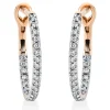 Creolen aus 750 Rotgold 46 Brillanten 0,35ct TW-SI 18,1x1,8mm Fassung rhodiniert