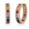 Creolen aus 750 Rotgold 38 Saphire 3,67ct mehrfarbig 176 Brillanten 0,65ct TW-SI