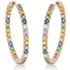 Creolen aus 750 Rotgold 58 Saphire 3,07ct mehrfarbig 4 Brillanten 0,15ct TW-VSI/SI