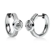 Creolen aus 585 Weißgold 16 Brillanten 0,1ct TW-SI 2 Brillanten 1ct TW-SI 19x1,7mm