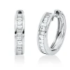 Creolen aus 750 Weißgold 26 Diamanten Baguette-Schliff 0,58ct TW-SI 14,9x3,4mm