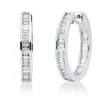 Creolen aus 750 Weißgold 64 Diamanten Baguette-Schliff 3,07ct TW-SI 27x4,4mm