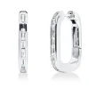 Creolen aus 750 Weißgold 14 Diamanten Baguette-Schliff 1,14ct TW-VSI 24,2x3,8mm